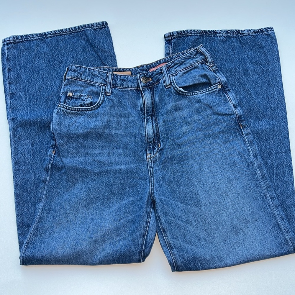 Pilcro wide leg jeans medium wash size 27